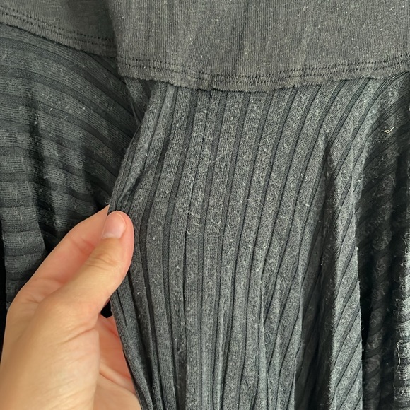 Free People Babydoll Fit Gray Thermal Top - Picture 7 of 9